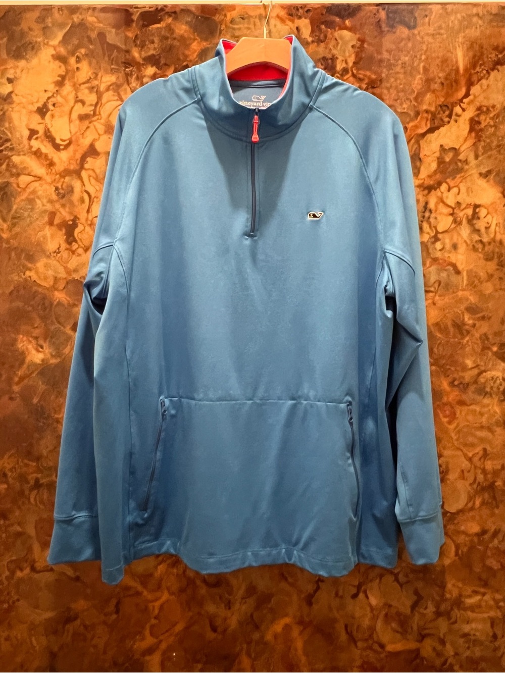 Vineyard Vines Performance Men's Azure Blue Nine Mile 1/4 Zip Pullover